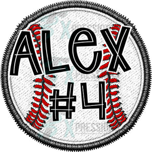 Personalized Name and Number Baseball