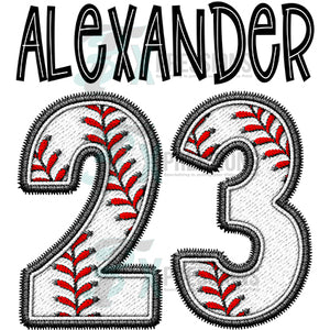 Personalized Baseball Name and Number on top