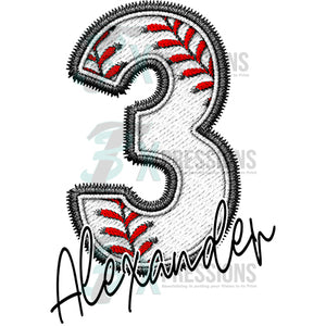 Personalized Baseball Number name on the bottom