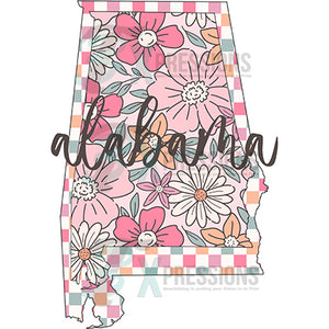 Alabama Floral Checkered Script