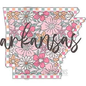Arkansas Floral Checkered Script