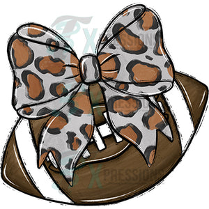 Bows and Balls Football Leopard