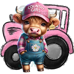 Country girl pink tractor