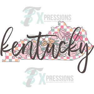 Kentucky Floral Checkered Script