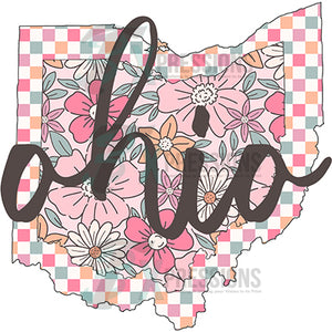 Ohio Floral Checkered Script