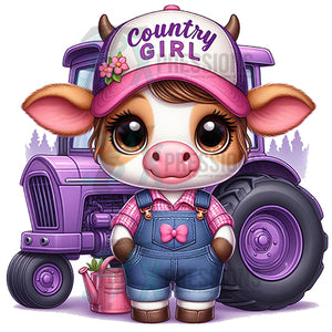 Purple Country girl cow