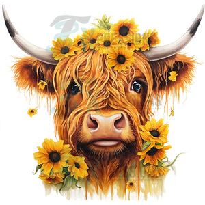 Highland sunflower cow