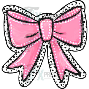 Pink Dalmation Bow