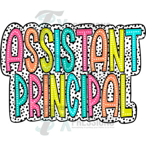 Assistant Principal Bright Doodle Dalmatian Dots