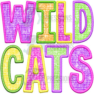 Wildcats Embroidery Diamonds Neons
