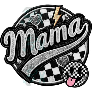 Retro Checkered Mama Circle