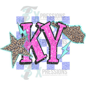 Kentucky Leopard Checkered Star and Bolt