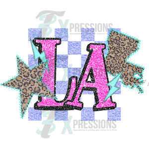 Louisiana Leopard Checkered Star and Bolt