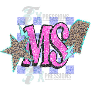 Mississippi Leopard Checkered Star and Bolt