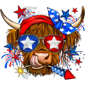 Patriotic Highland cow
