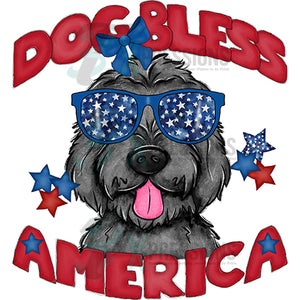 Dog Bless America Black Doodle