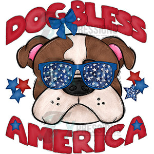 Dog Bless America Bulldog