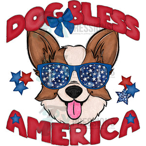 Dog Bless America Corgi