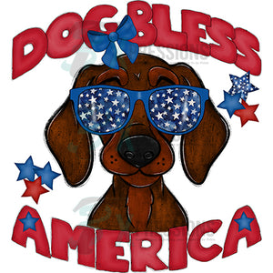Dog Bless America Dachshund RED