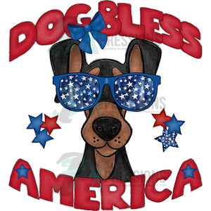 Dog Bless America Doberman