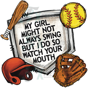 My girl might not always swing, softball