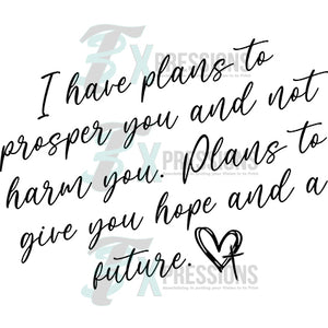 I have plans to prosper you
