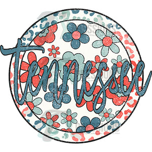Tennessee Patriotic Leopard Floral Circle