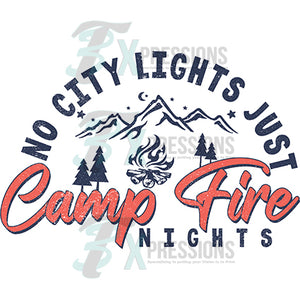 No city lights just camp fire