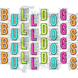 Personalized Bright Stacked Dalmation Team Name