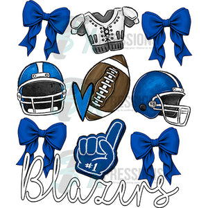 Personalized Blue football Collage