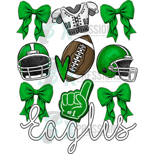 Personalized Green football Collage