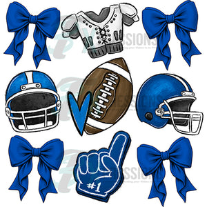 Blue Football Collage