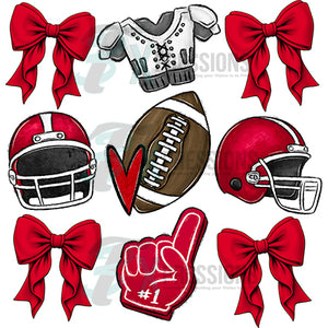 Personalized Red Football Collage