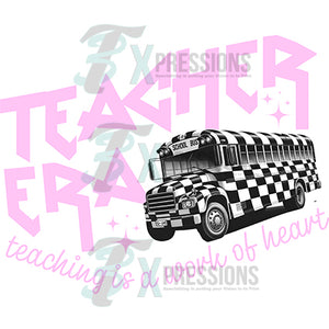 Teacher Era checkered Bus