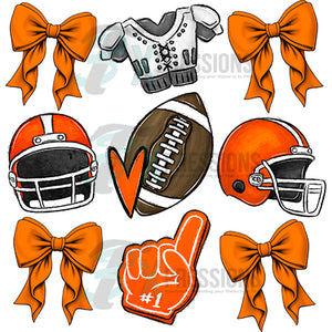 Personalized Orange Football