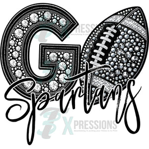 Personalized Faux Bling GO Football