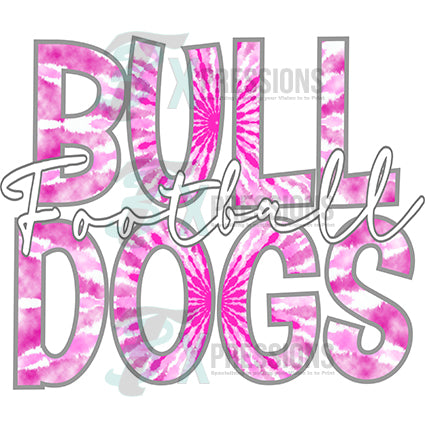 Personalized PInk out Tie Dye Team Name with script