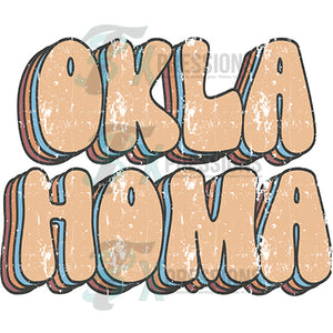 Oklahoma Groovy Stacked Distressed Boho Tones