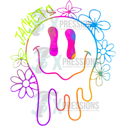 Personalized Bright Color Retro Drip Smiley