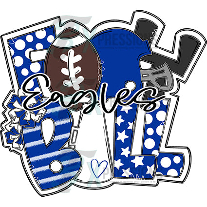 Personalized 2 color Football word art