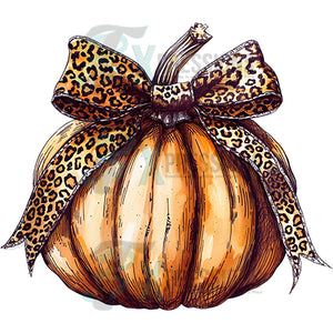 Leopard bow pumpkin