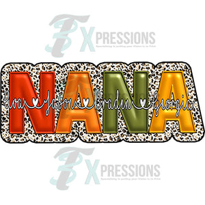 Personalized Fall Name with Leopard background