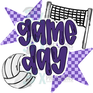 Game day volleyball purple