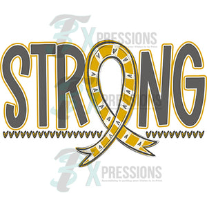 Strong Awareness Ribbon Gold