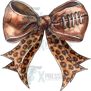 Football Bow with Cheetah