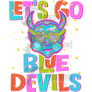 Neon Lets Go Blue Devils