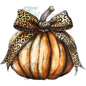 Pumpkin with leopard bow