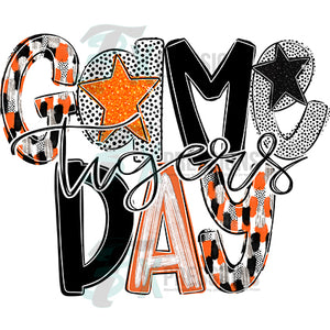 Personalized Poppy Game Day Orange and Black