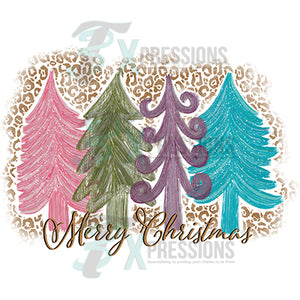 Whimsical Merry Christmas Trees