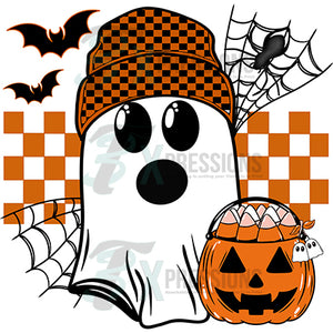 Halloween checkered ghost